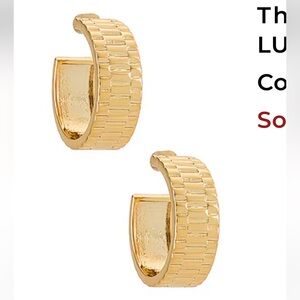 Luv Aj Time Piece Hoop Earrings